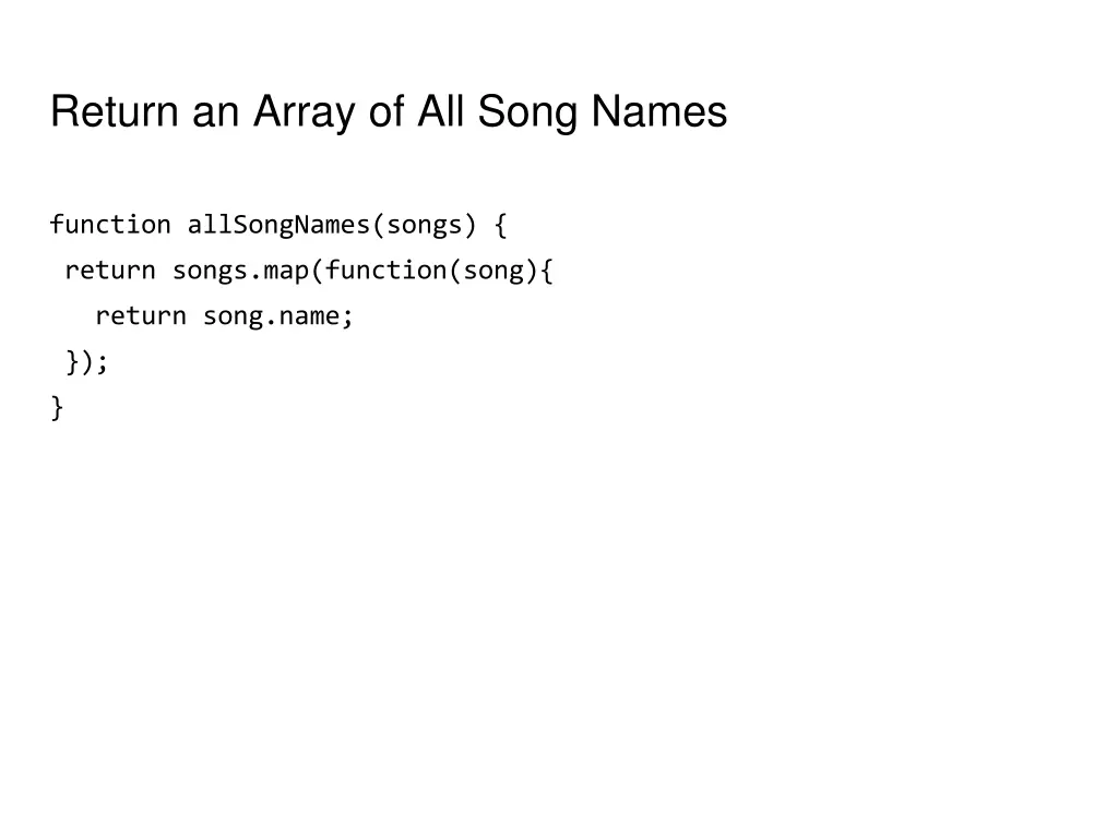 return an array of all song names