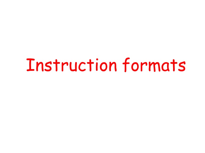 instruction formats