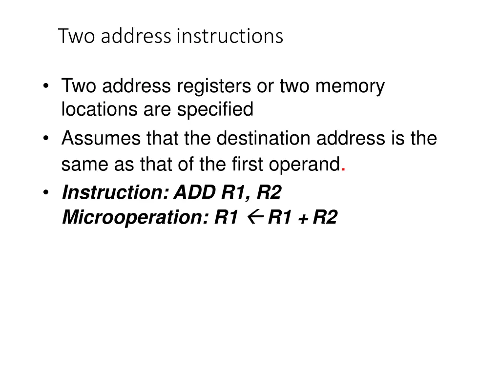 two addressinstructions