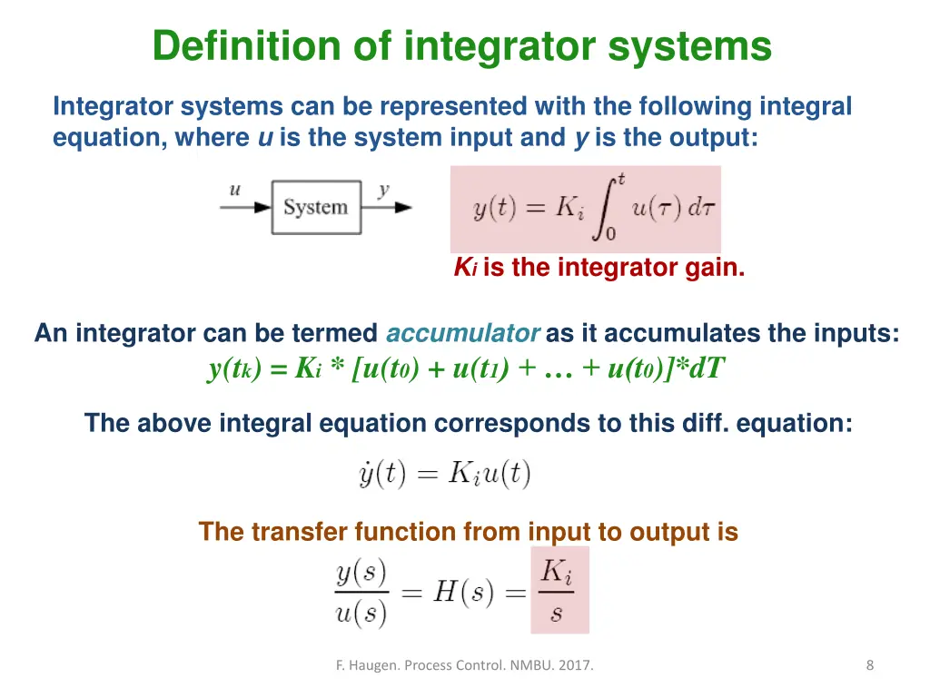 definition of integrator systems