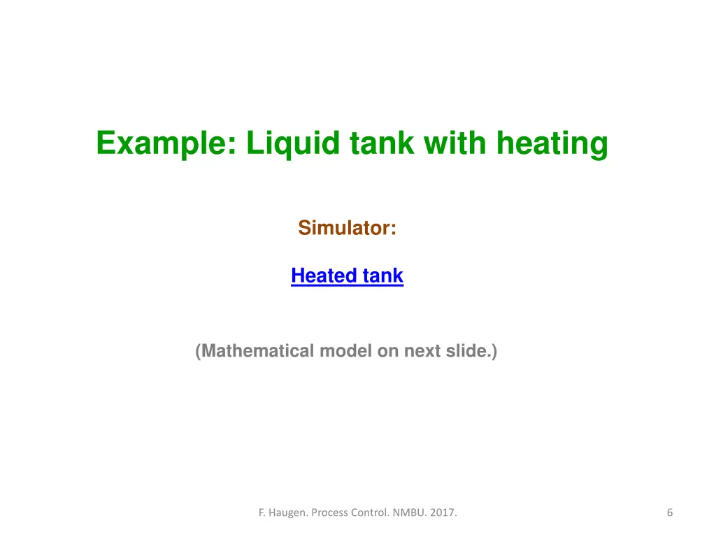 example liquid tank with heating