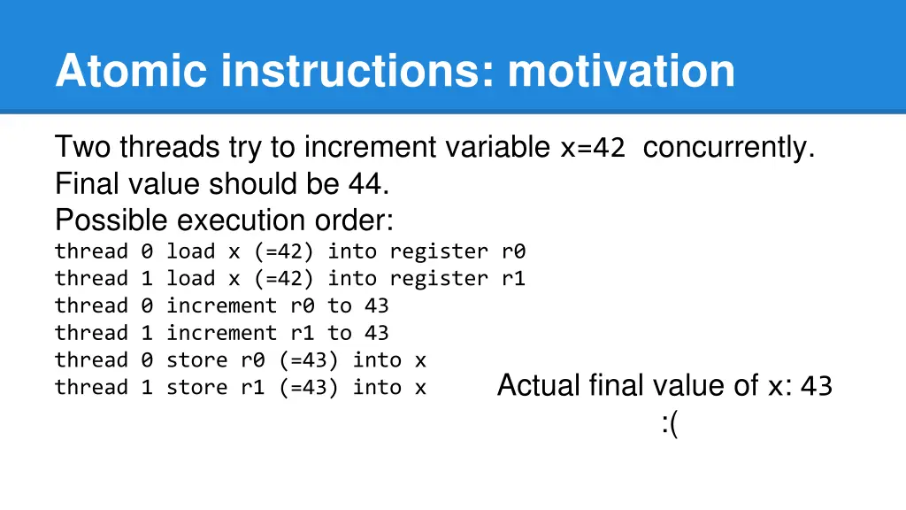 atomic instructions motivation