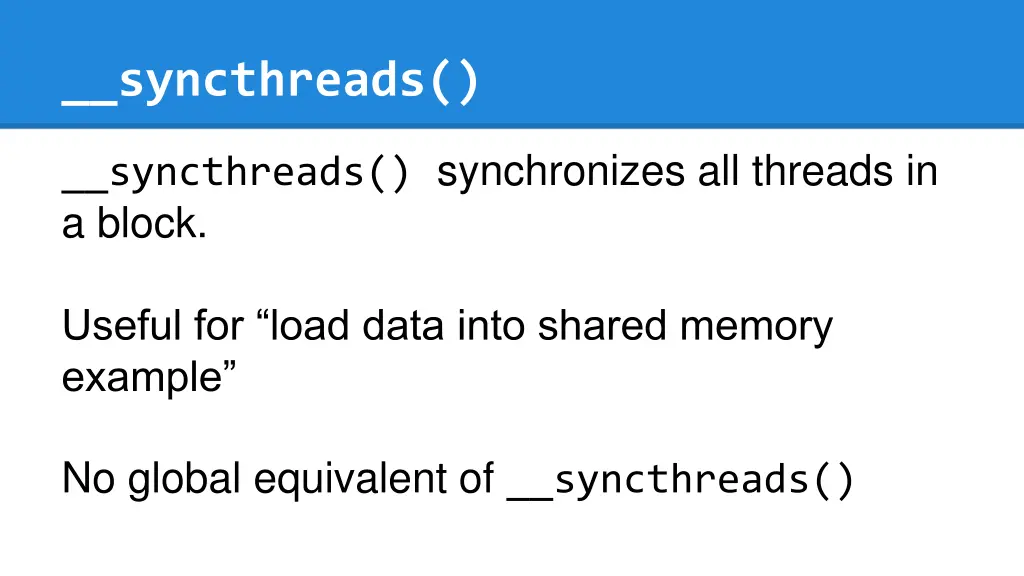 syncthreads