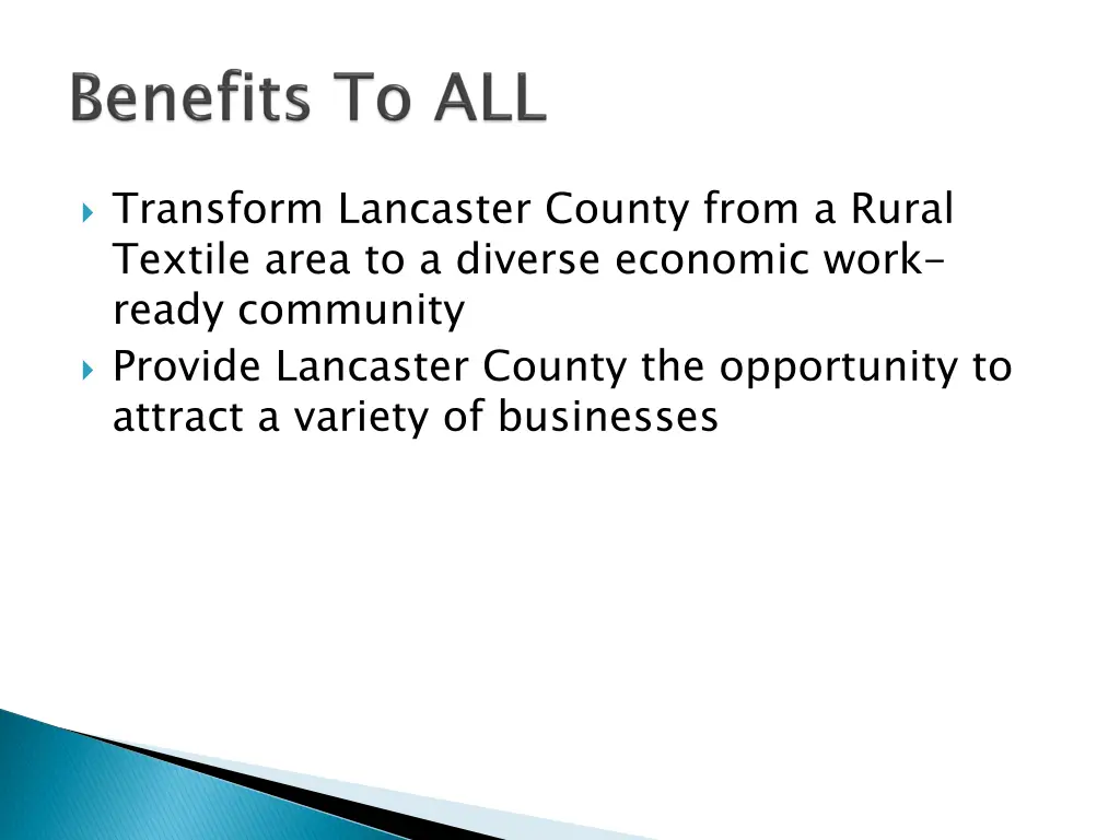 transform lancaster county from a rural textile