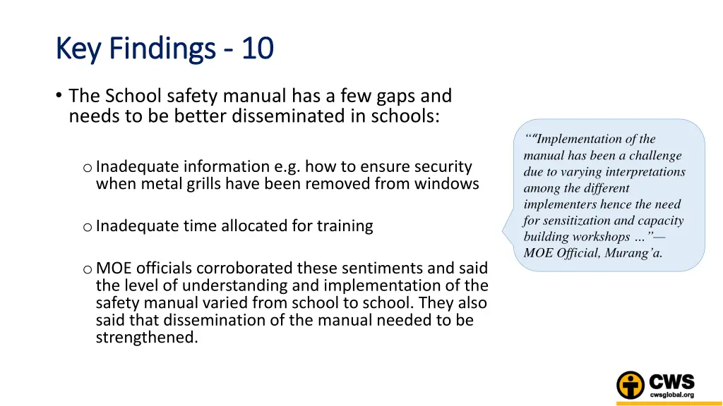 key findings key findings 10