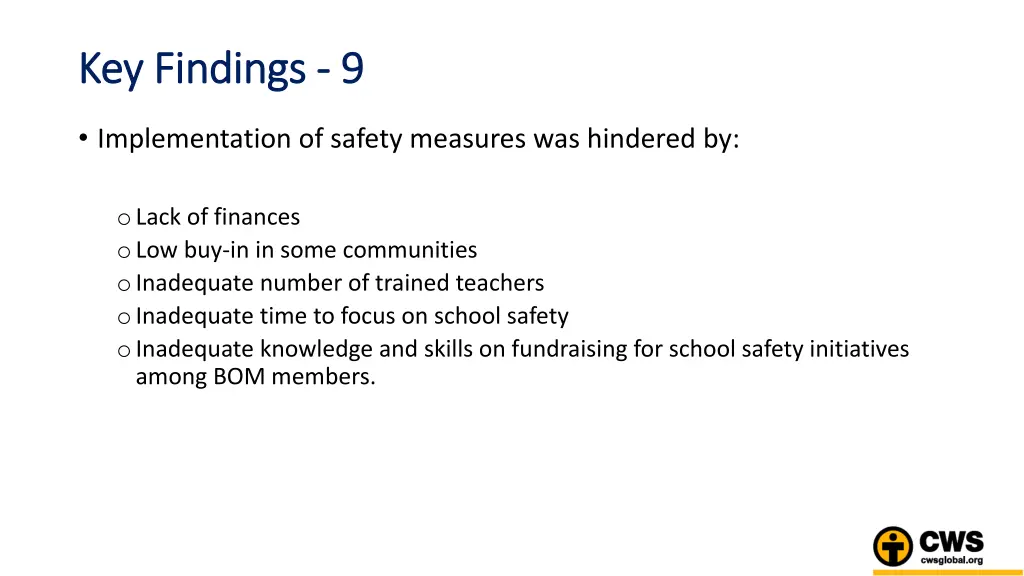 key findings key findings 9 9