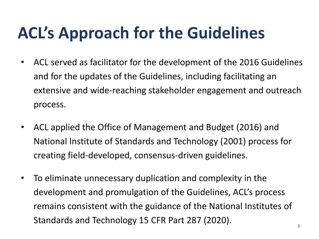 acl s approach for the guidelines