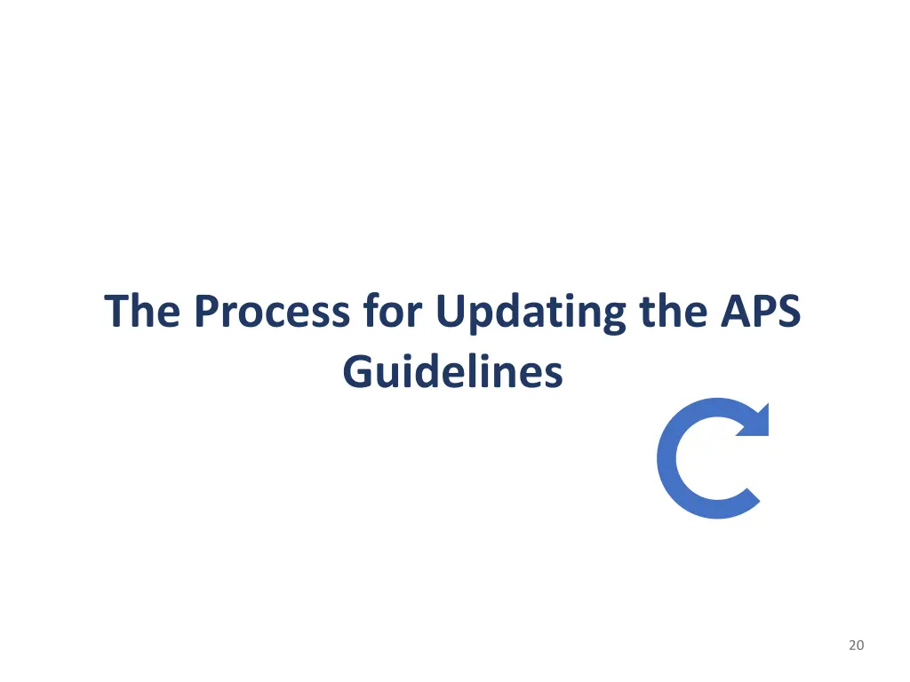 the process for updating the aps guidelines