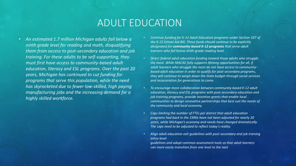 adult education