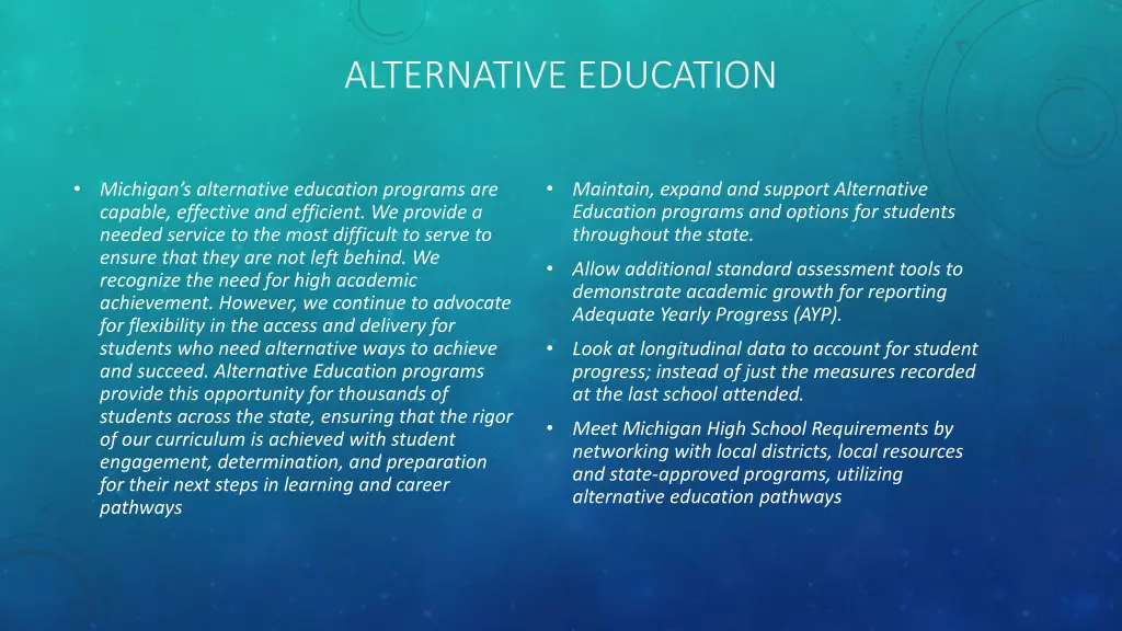 alternative education