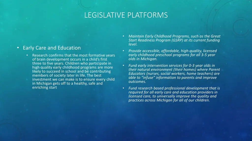 legislative platforms