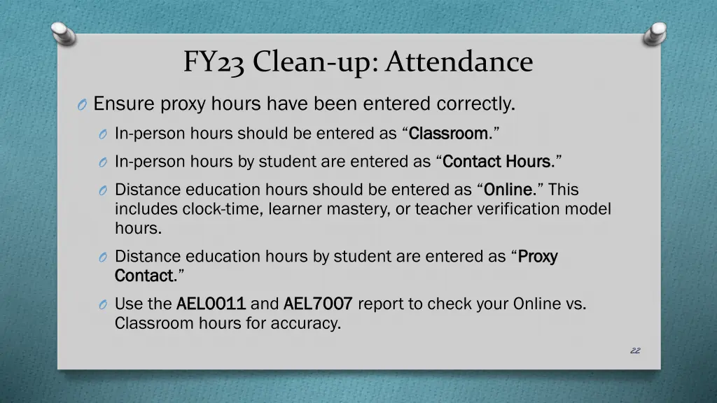 fy23 clean up attendance