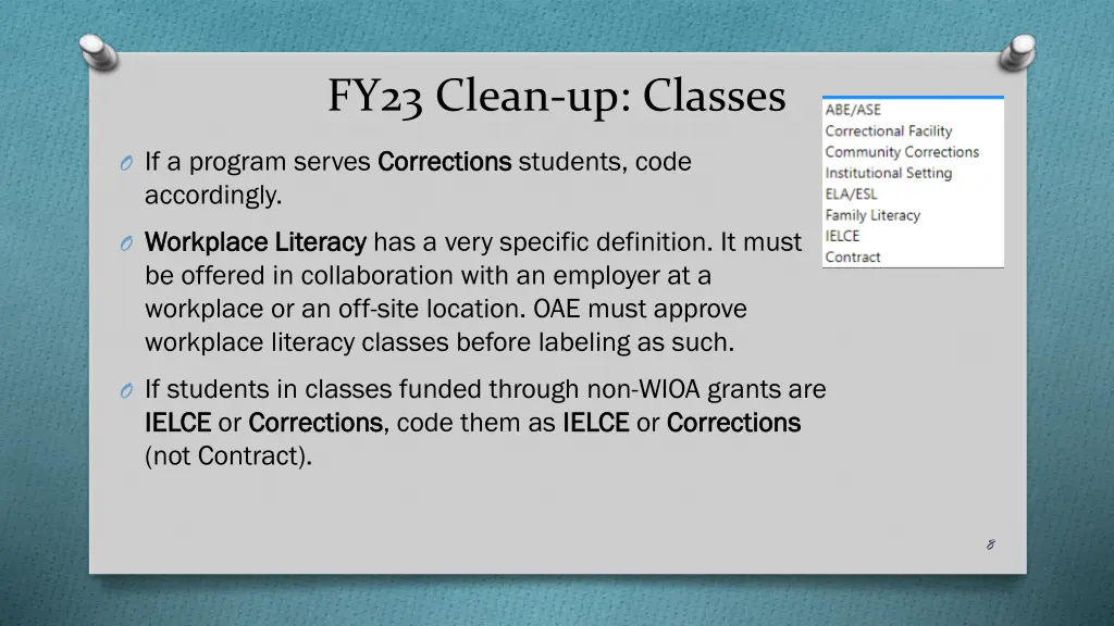 fy23 clean up classes 1