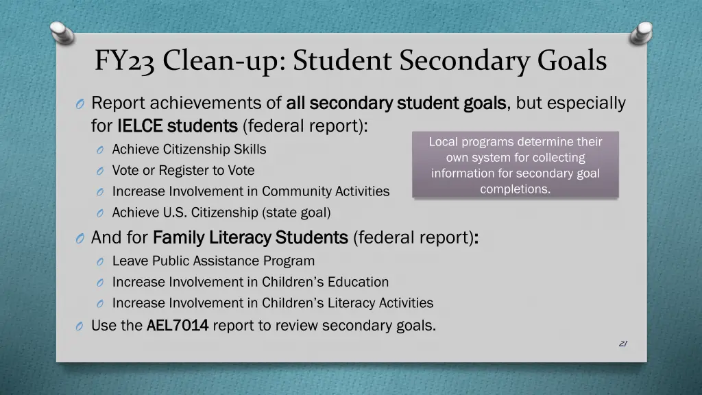 fy23 clean up student secondary goals