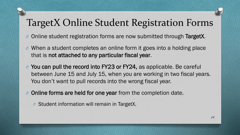 targetx online student registration forms