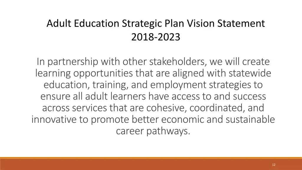 adult education strategic plan vision statement