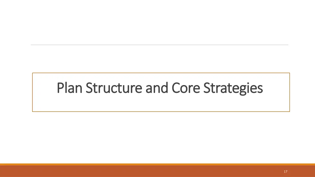 p plan structure and core strategies