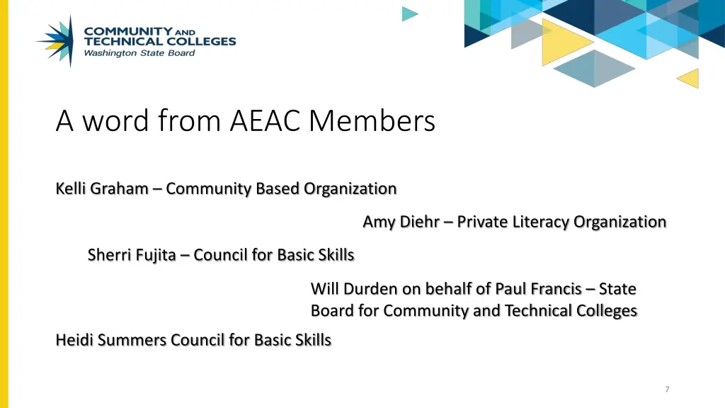 a word from aeac members