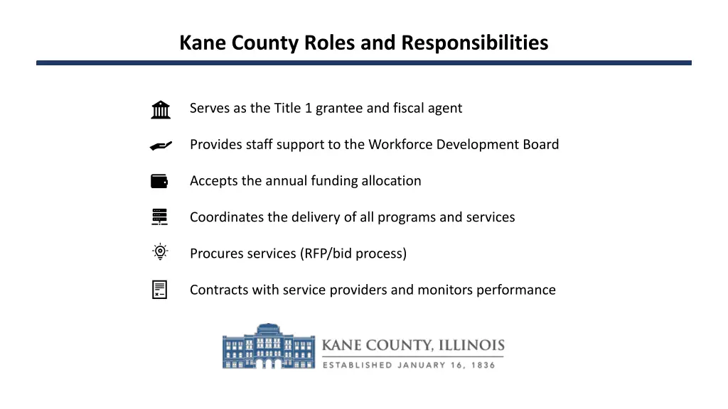 kane county roles and responsibilities