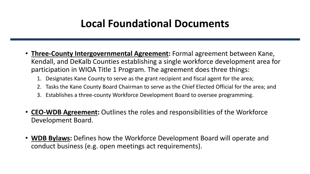 local foundational documents