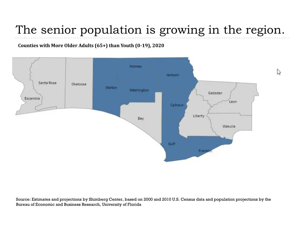 the senior population is growing in the region 1