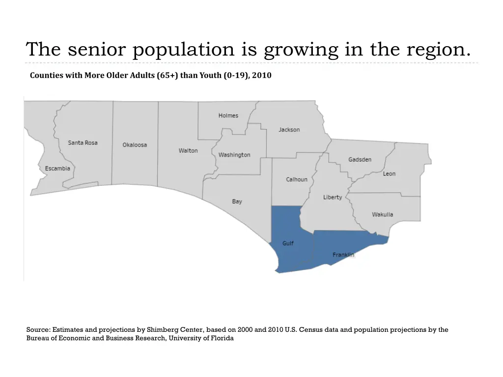 the senior population is growing in the region