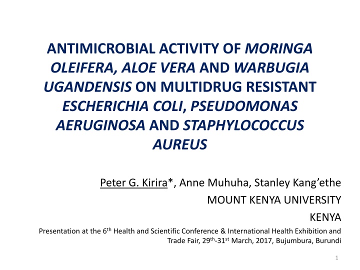 antimicrobial activity of moringa oleifera aloe