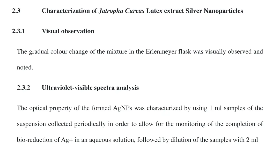 characterization of jatropha curcas latex extract