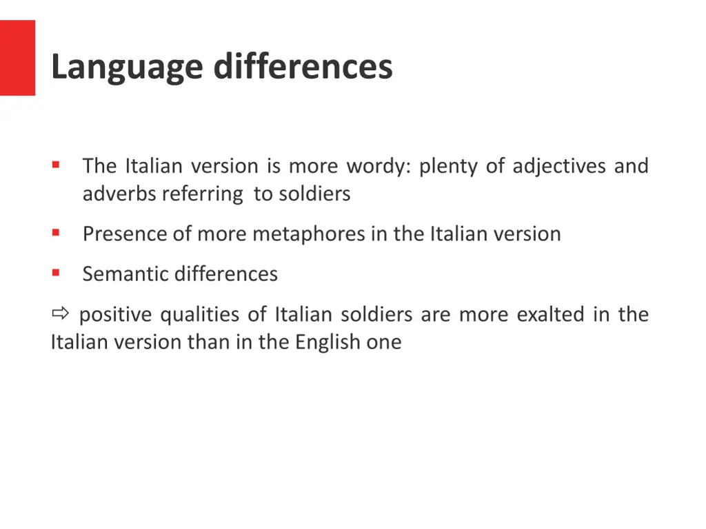 language differences