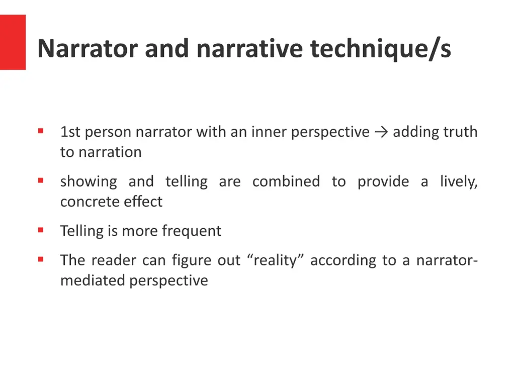 narrator and narrative technique s