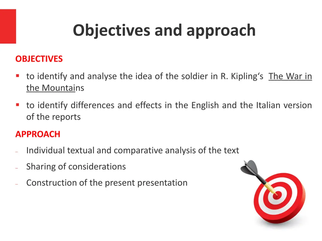 objectives and approach