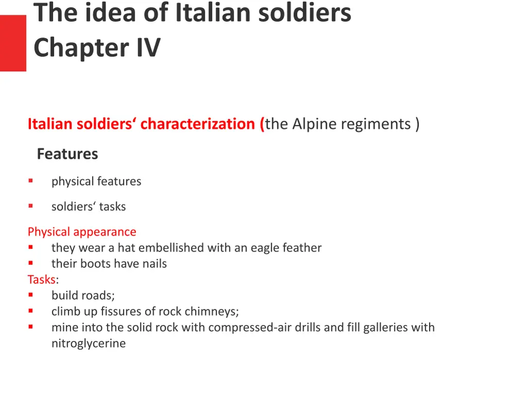 the idea of italian soldiers chapter iv