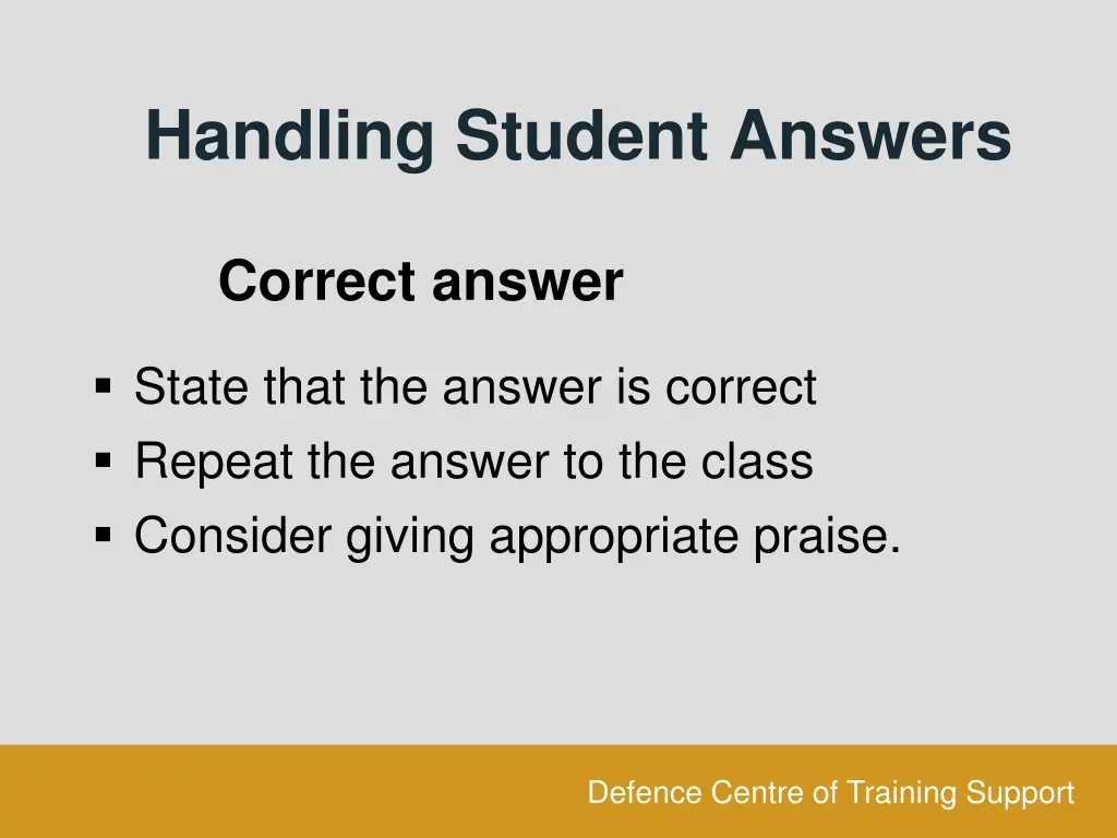 handling student answers