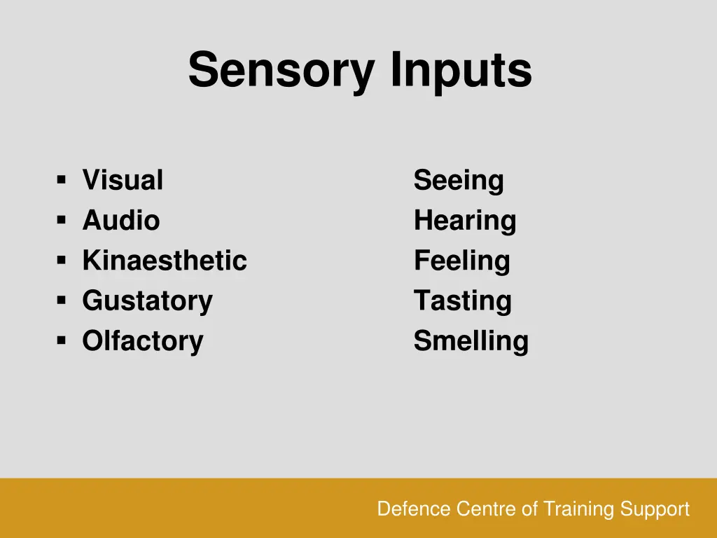 sensory inputs