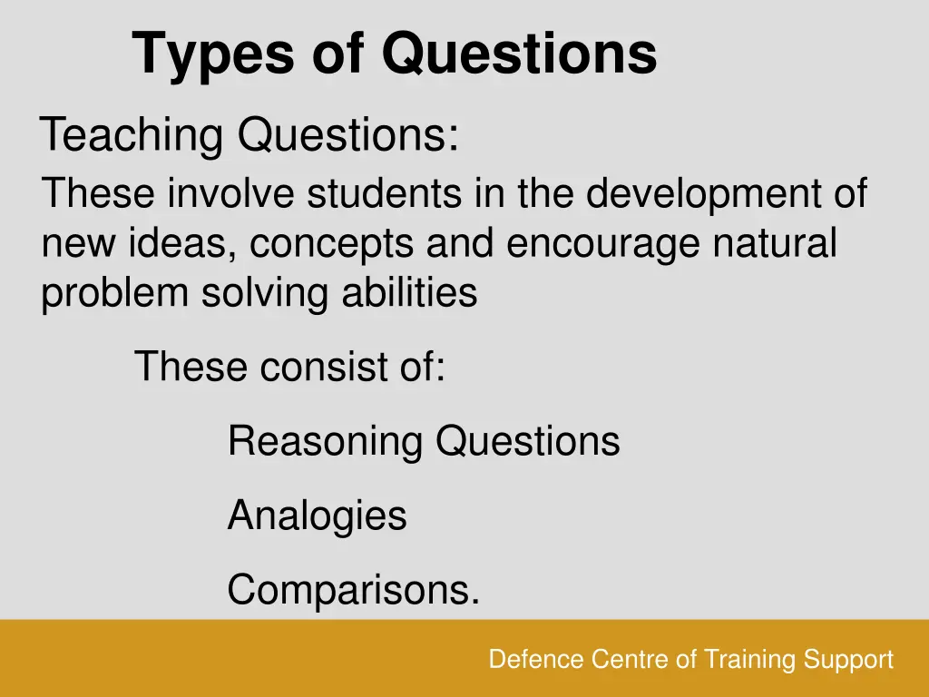 types of questions teaching questions these