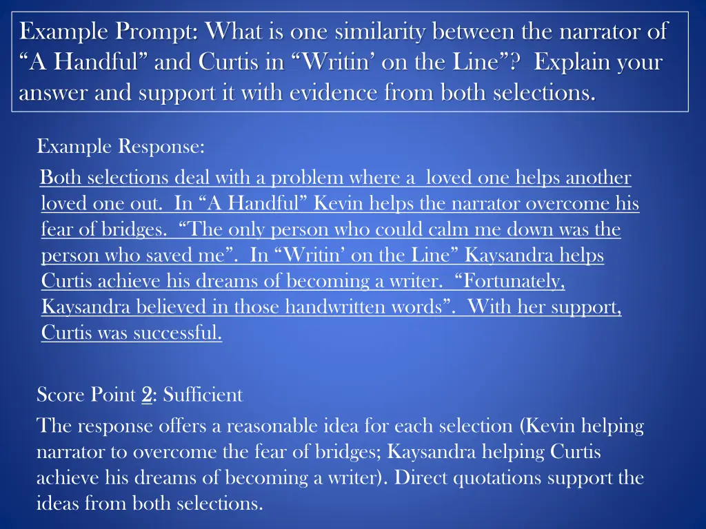 example prompt what is one similarity between 2