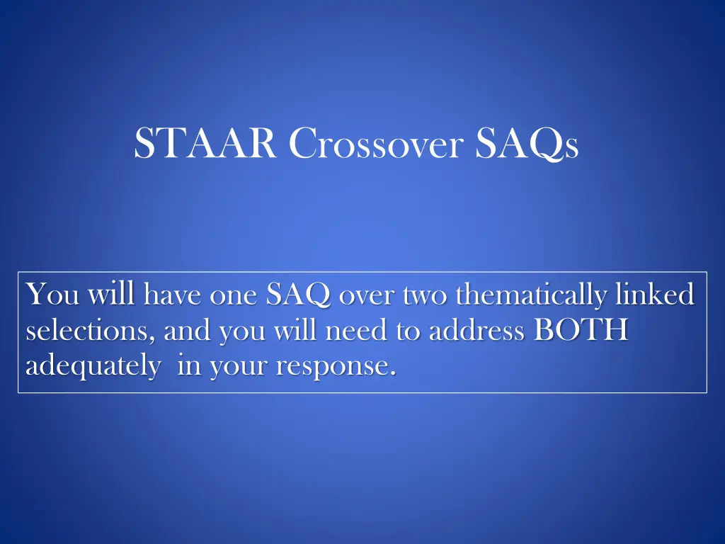 staar crossover saqs