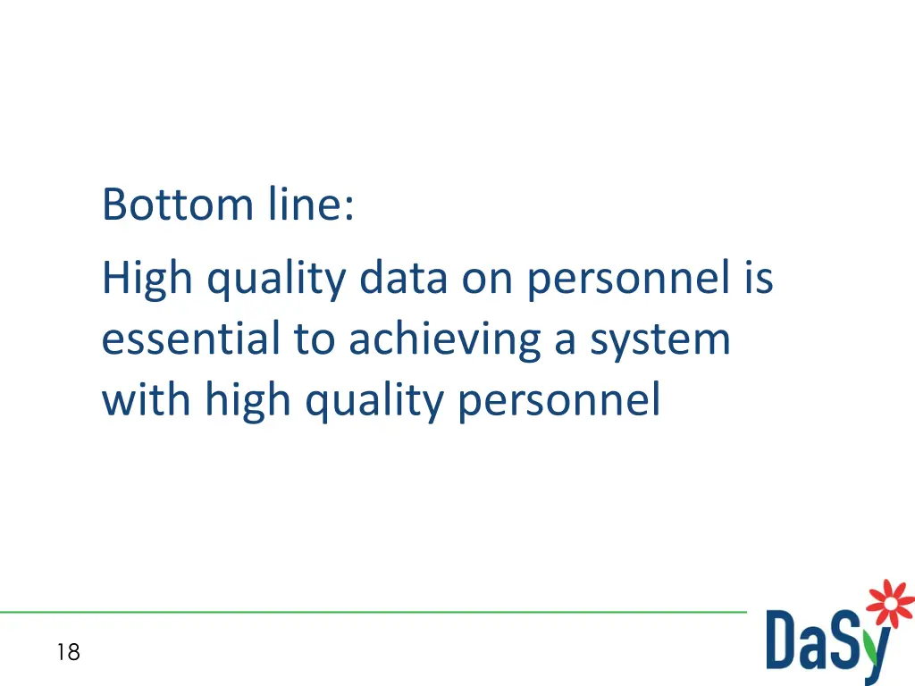 bottom line high quality data on personnel