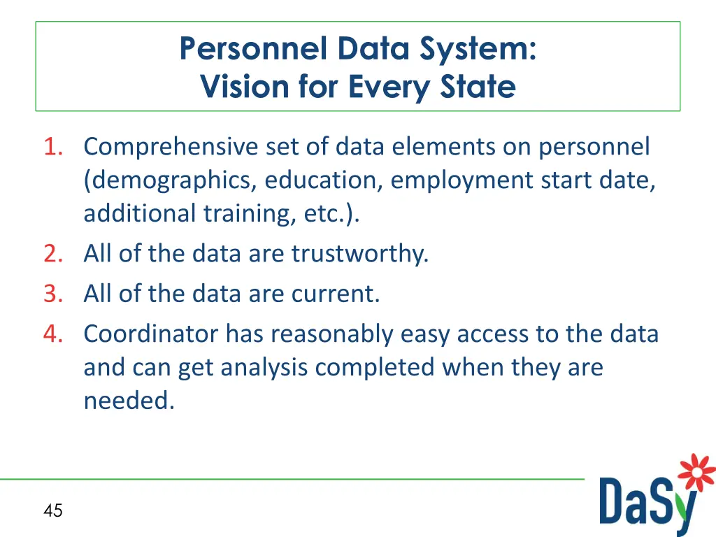 personnel data system vision for every state