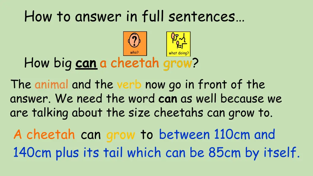 how to answer in full sentences 1