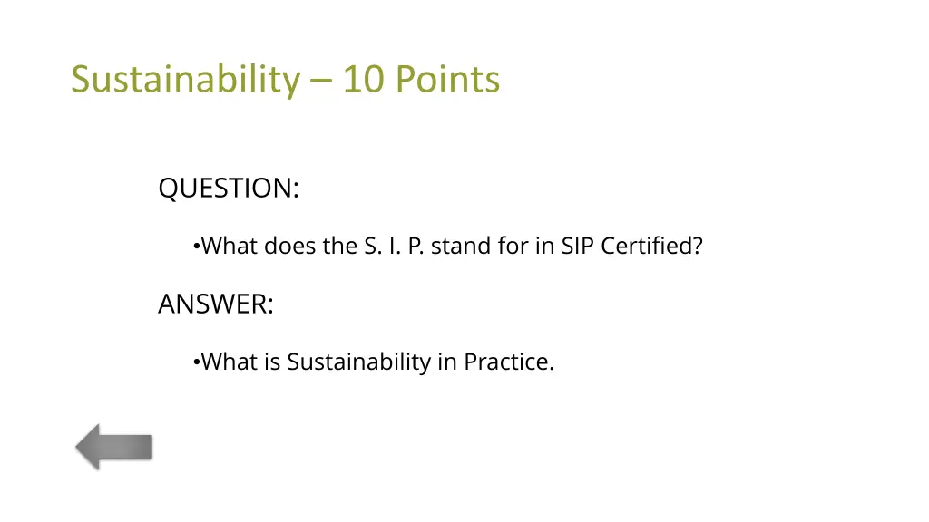 sustainability 10 points