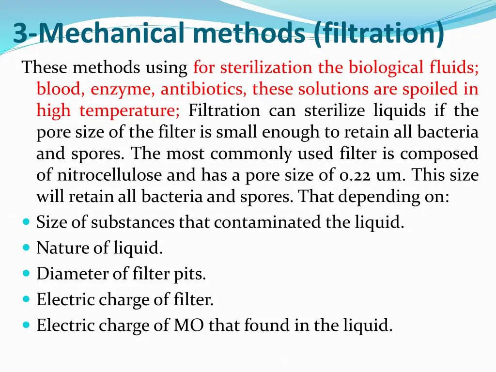 3 mechanical methods filtration