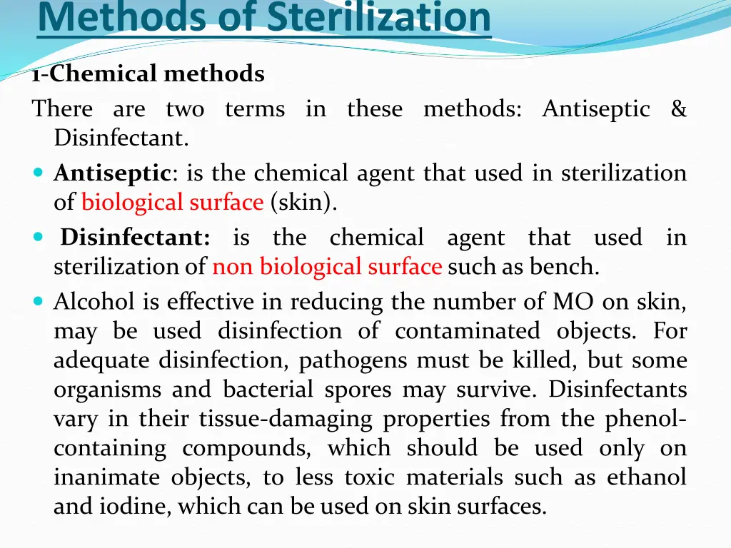 methods of sterilization