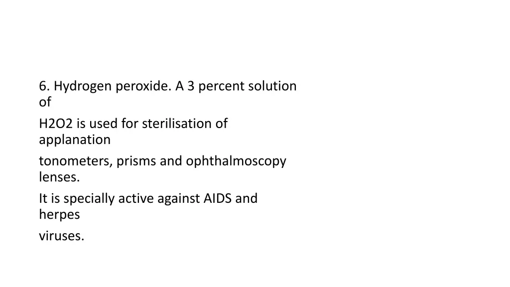 6 hydrogen peroxide a 3 percent solution of h2o2