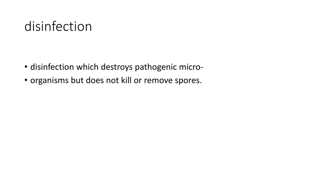 disinfection