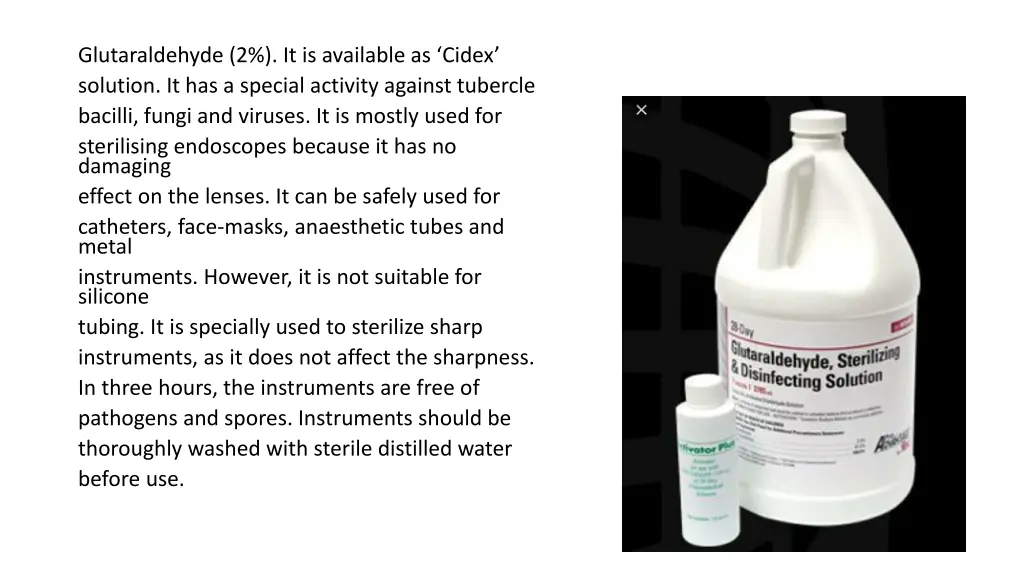 glutaraldehyde 2 it is available as cidex