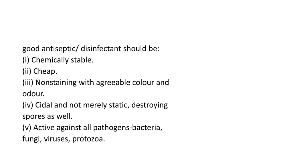 good antiseptic disinfectant should