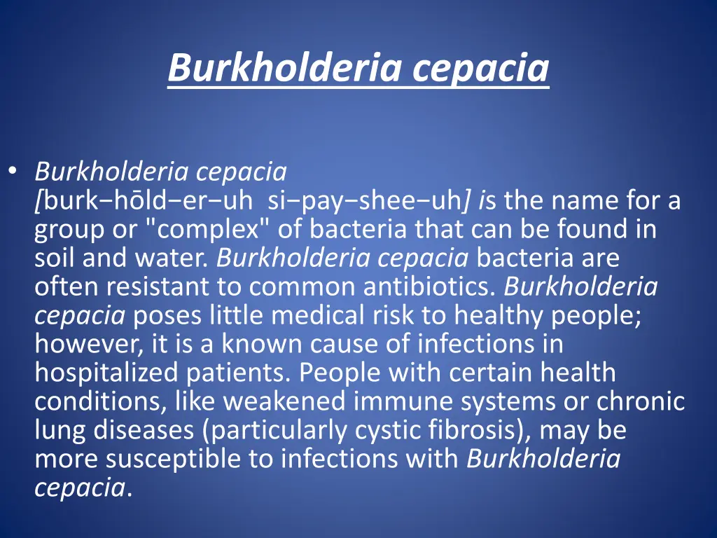 burkholderia cepacia