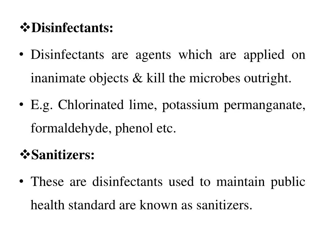 disinfectants