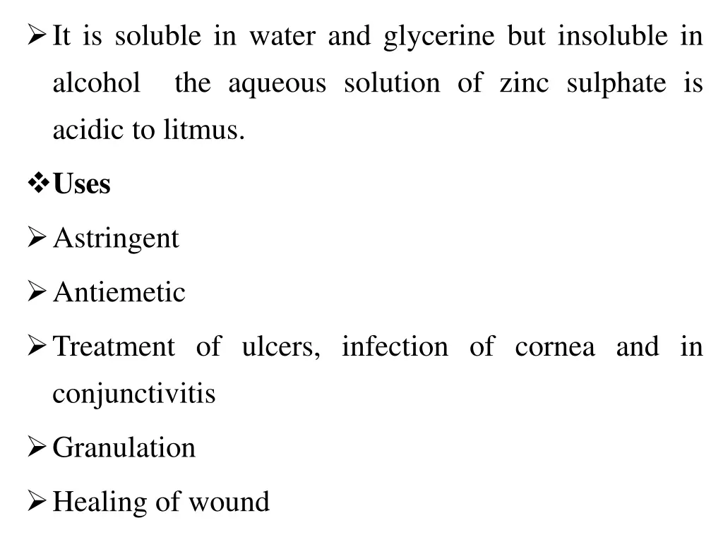 it is soluble in water and glycerine